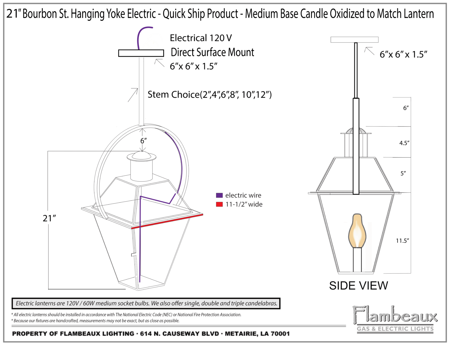 Bourbon St. Hanging Yoke Electric Quickship