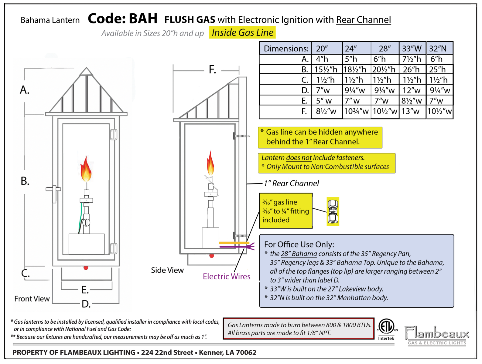 BahamaFlushChannelGasIgnitorCutSheet